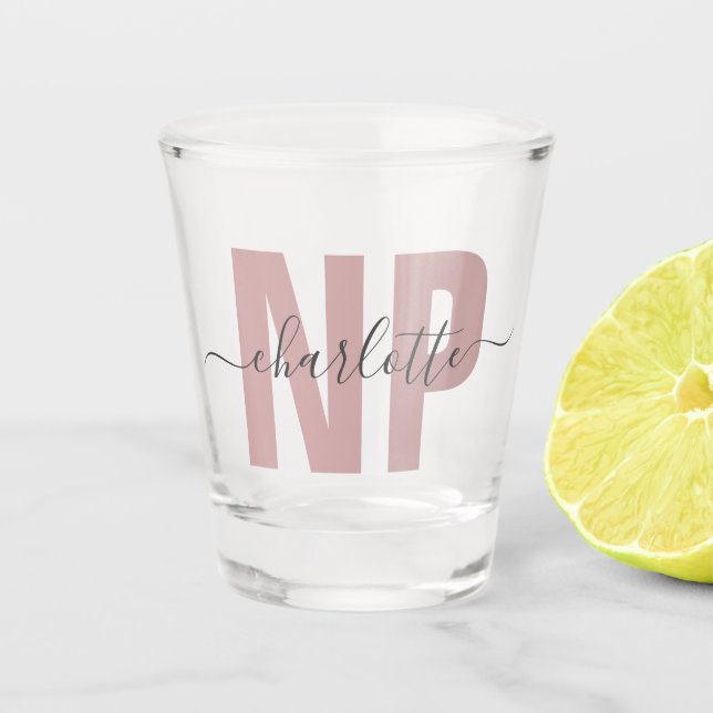 Personalised NP Nurse Practitioner Graduation Chic Shot Glass (Front)