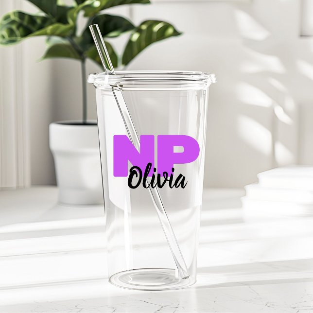 Personalised NP Nurse Practitioner Graduation Gift Acrylic Tumbler (Creator Uploaded)
