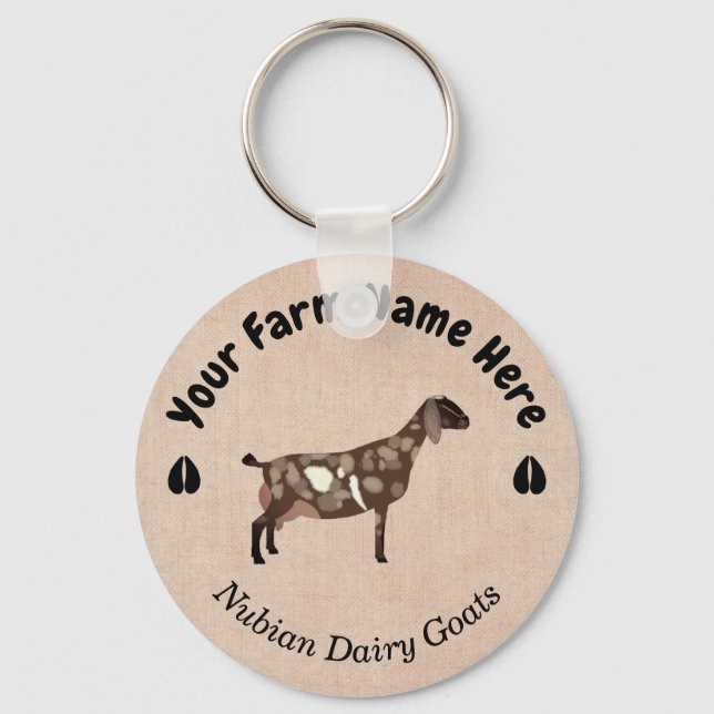 Personalised Nubian Dairy Goat Key Ring (Front)