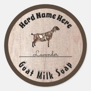Personalised Nubian Goat Milk Soap Classic Round Sticker