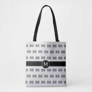 Personalised Number 88 on Silver Tote Bag