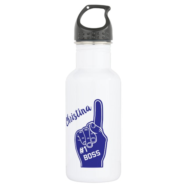 Personalised Number One Boss Foam Finger 532 Ml Water Bottle (Front)