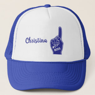 Personalised Number One Boss Foam Finger Trucker Hat