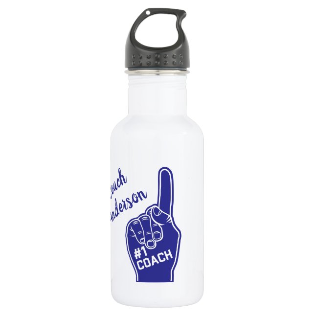 Personalised Number One Coach Foam Finger 532 Ml Water Bottle (Front)