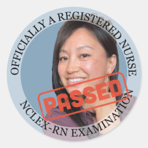 personalised nurse 3 inch passed nclex rn exam classic round sticker