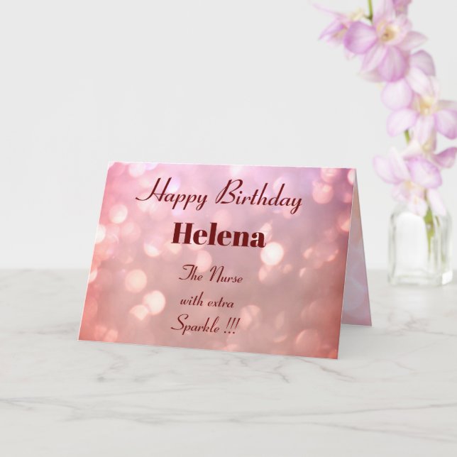 Personalised Nurse Birthday Card (Orchid)
