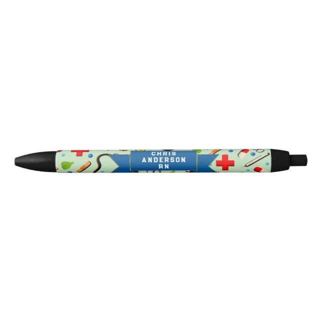 Personalised Nurse Black Ink Pen (Front)