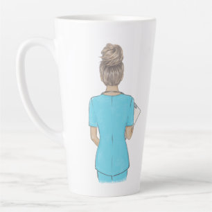 Personalised Nurse (Blonde Hair with Bun) Mug