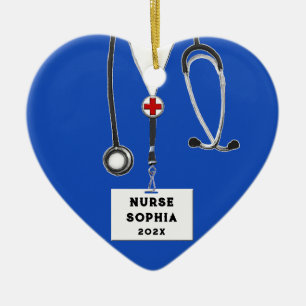 Personalised Nurse Christmas Collectable Ceramic Tree Decoration