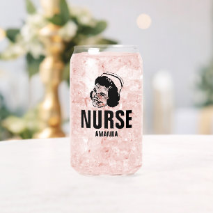 Personalised Nurse Custom Name Can Glass