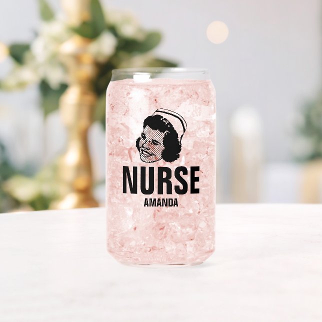 Personalised Nurse Custom Name Can Glass (Insitu (Wedding))