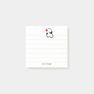 Personalised Nurse Cute White Stethoscope Post-it Notes