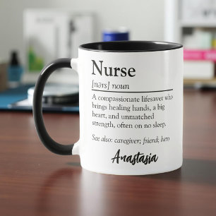 Personalised Nurse Definition Appreciation Mug