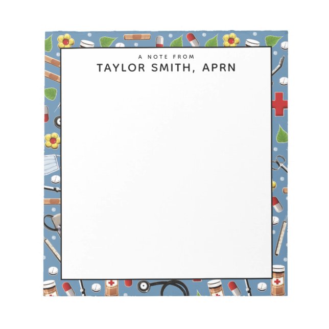 Personalised Nurse Gift Idea Notepad (Front)