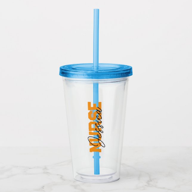 Personalised Nurse Glass Tumbler as Custom Graduat (Front)