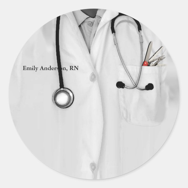 Personalised Nurse Graduation Classic Round Sticker (Front)