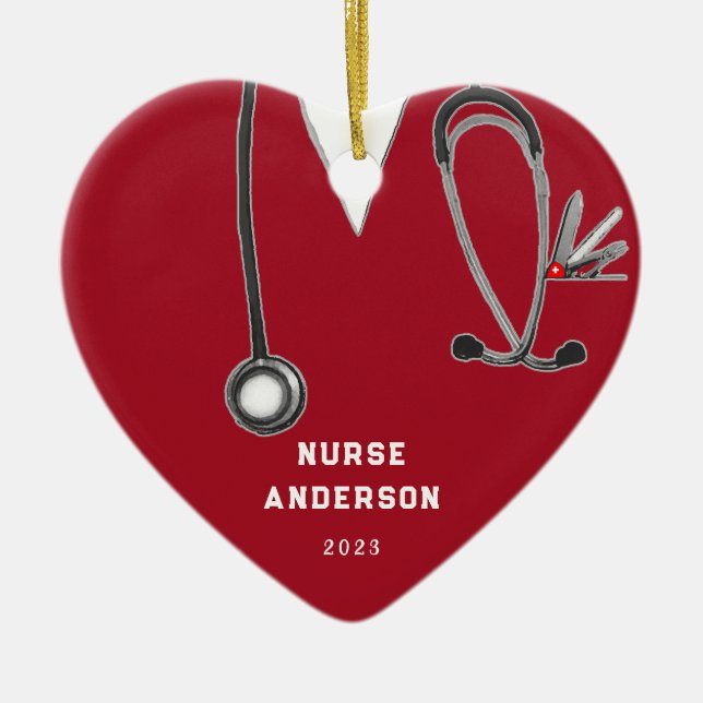 Personalised Nurse Graduation Collectable Ceramic Tree Decoration (Front)