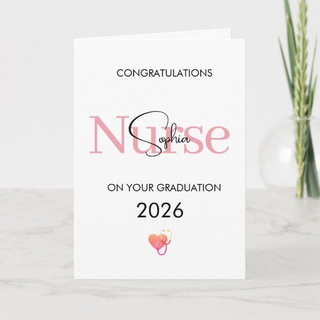 Personalised Nurse Graduation Congratulations Card (Front)