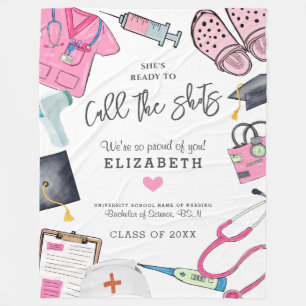 Personalised Nurse Graduation Fleece Blanket