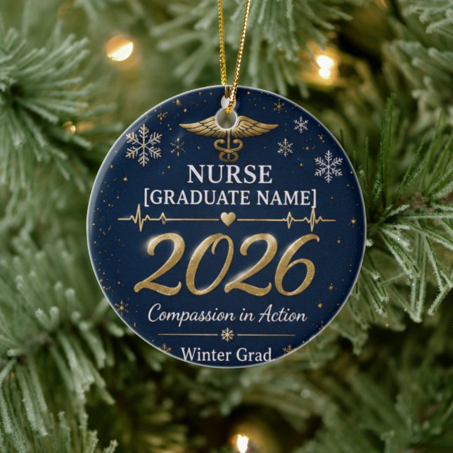 Personalised Nurse Graduation Ornament 2026 | Wint (Tree)