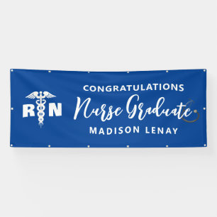 Personalised Nurse Graduation Party Blue Custom Banner