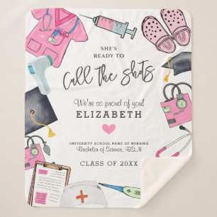 Personalised Nurse Graduation Sherpa Blanket