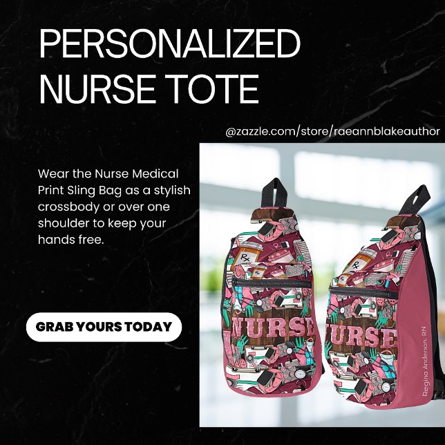 Personalised Nurse Medical Print Sling Bag (Creator Uploaded)