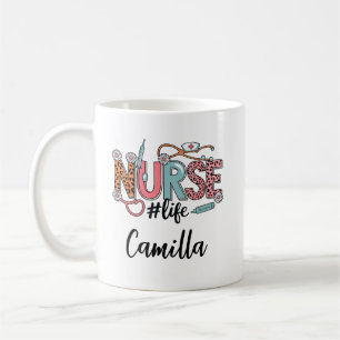 Personalised Nurse Mug with Floral Design Custom