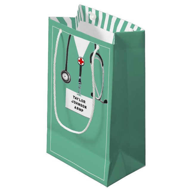 Personalised Nurse or Doctor Small Gift Bag (Front Angled)