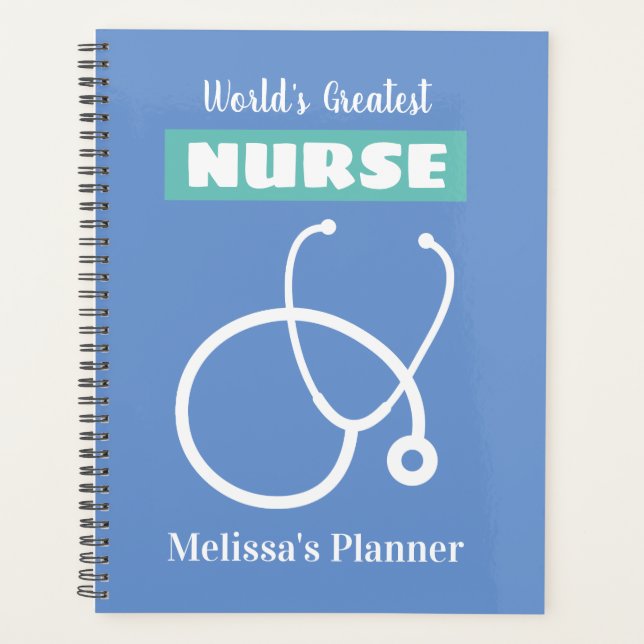 Personalised nurse planner with stethoscope design (Front)