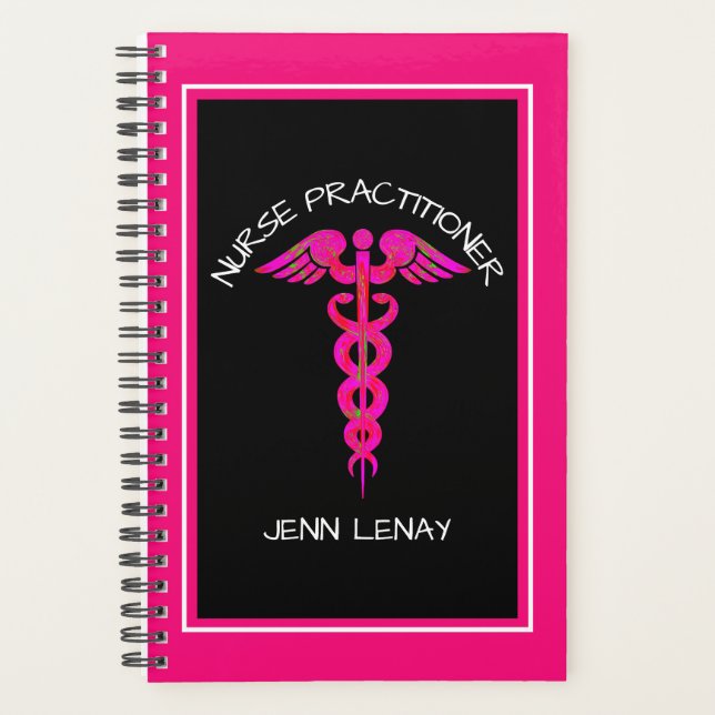Personalised Nurse Practitioner Pink Medical Planner (Front)