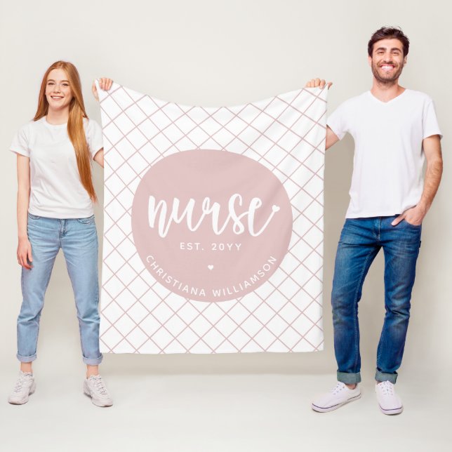 Personalised Nurse RN graduation Elegant Fleece Blanket (In Situ)