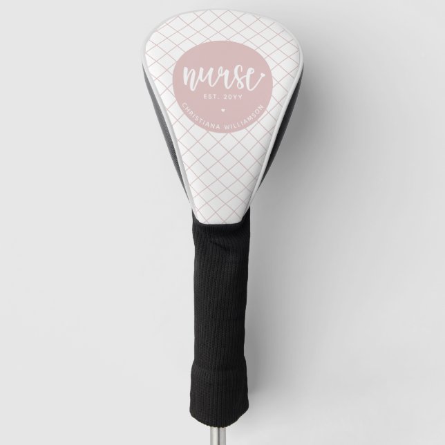 Personalised Nurse RN graduation Elegant Golf Head Cover (Front)