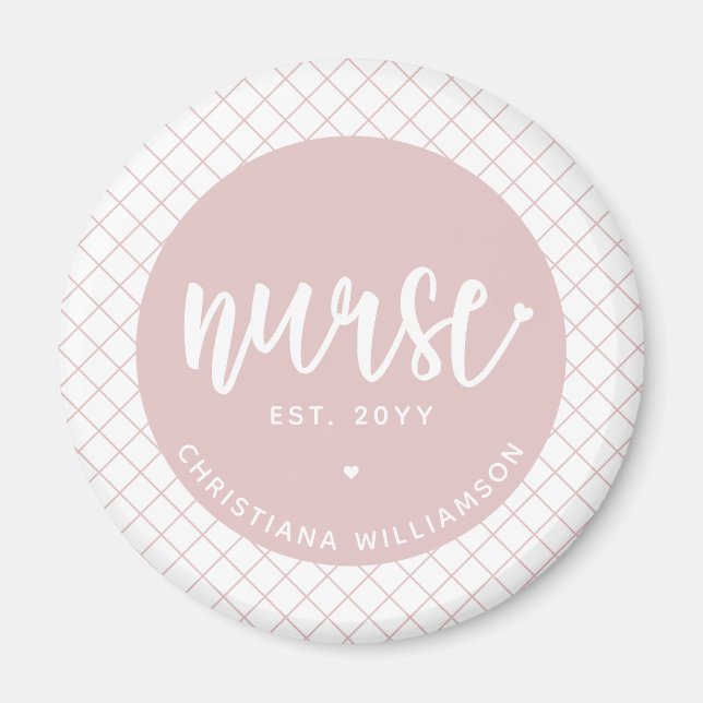 Personalised Nurse RN graduation Elegant Magnet (Front)