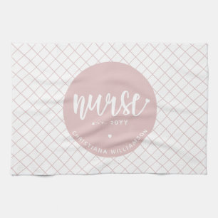 Personalised Nurse RN graduation Elegant Tea Towel