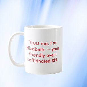 Personalised Nurse RN with Custom Name And Colours Coffee Mug