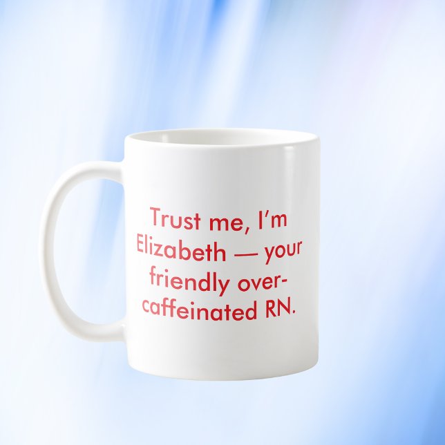 Personalised Nurse RN with Custom Name And Colours Coffee Mug (Creator Uploaded)