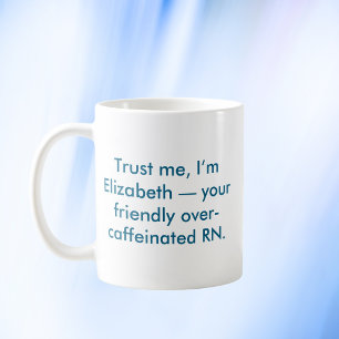 Personalised Nurse RN with Custom Name And Colours Coffee Mug