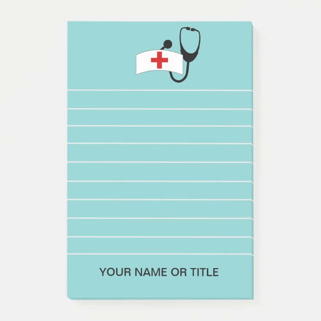 Personalised Nurse Stethoscope Medical Post-it Notes (Front)