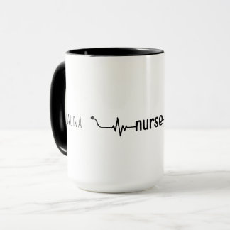Personalised Nurse Stethoscope Modern Minimalist Mug