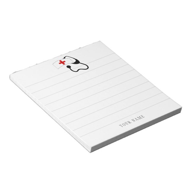 Personalised Nurse Stethoscope White Medical  Notepad (Angled)