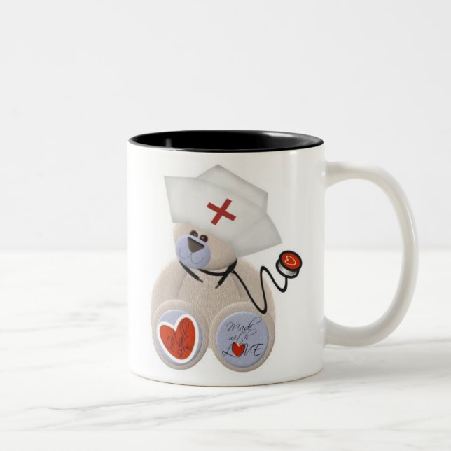 Personalised Nurse Teddy Bear Mug (Right)