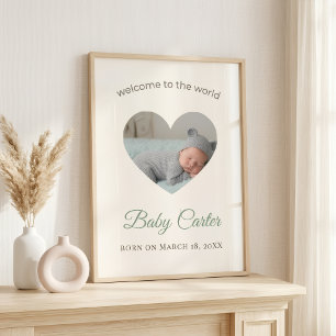 Personalised Nursery Name Poster Custom Baby Room 