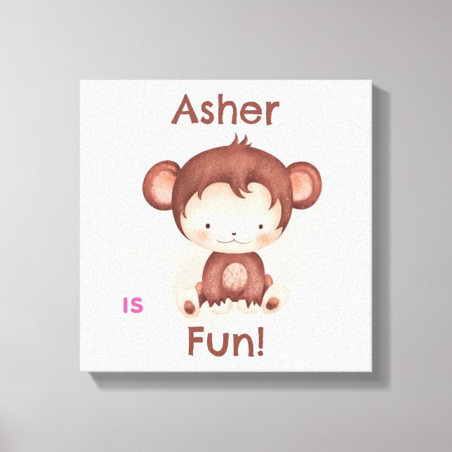 Personalised Nursery or Playroom Decor | Monkey (Front)