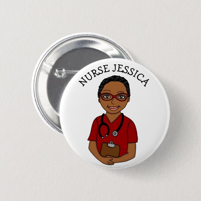 Personalised Nurse's Name Badge   Button (Front & Back)