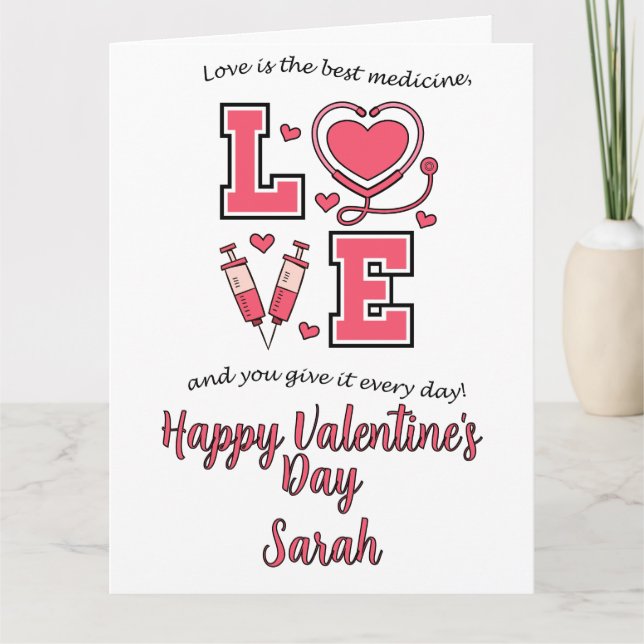 Personalised Nurses Valentine's Card (Front)