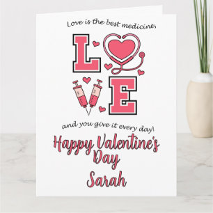 Personalised Nurses Valentine's Card