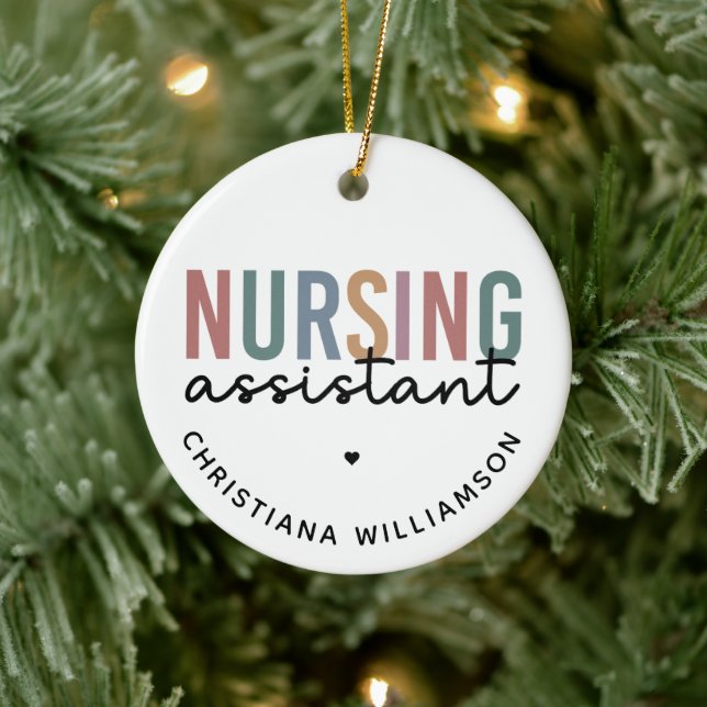 Personalised Nursing Assistant Ceramic Tree Decoration (Tree)