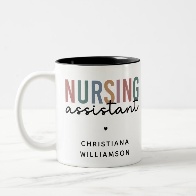 Personalised Nursing Assistant Two-Tone Coffee Mug (Left)