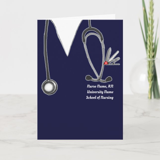 Personalised Nursing School Graduation Card (Front)